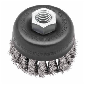 Cepillo de alambre anudado tipo copa de 3" - Acero inoxidable